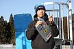レースの主催者は、モトGPライダー青木宣篤さん。青木さんはロードレースの底辺拡大を目指して、この「Battlax青木ノブアツ杯」を開催しています。この日もオーガナイザーとして、自ら先頭に立ってレースを切り盛りしていました。