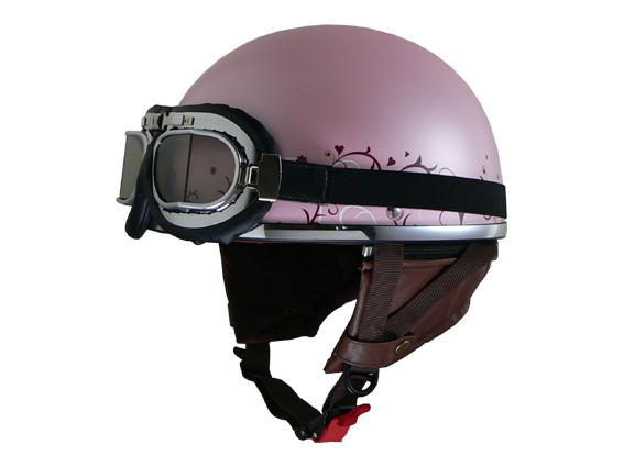 Street AliceQH-4 ハーフヘルメット ブラック×ハート レディース Street AliceQH-4 ハーフヘルメット ブラック×ハート レディース