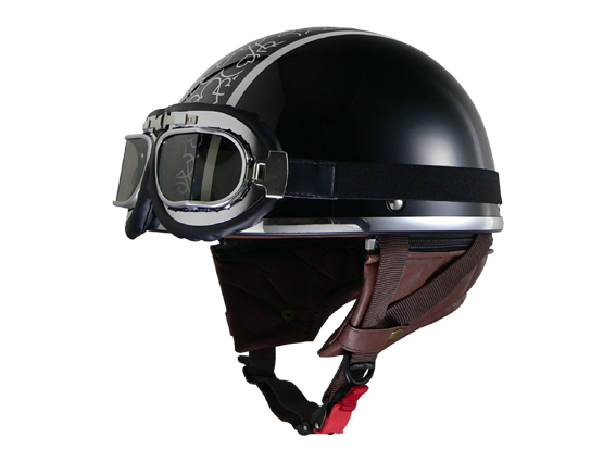 Street AliceQH-4 ハーフヘルメット ブラック×ハート レディース Street AliceQH-4 ハーフヘルメット ブラック×ハート レディース