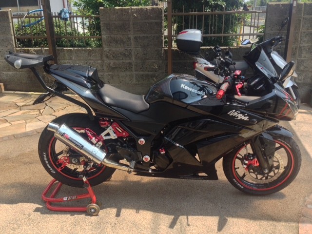 08~12Ninja250R「ZX-6Rレプリカ」アッパーカウル装着画像 - 才谷屋