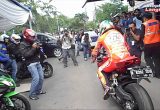 Nicky Hayden Rides Ducati in Jakarta City