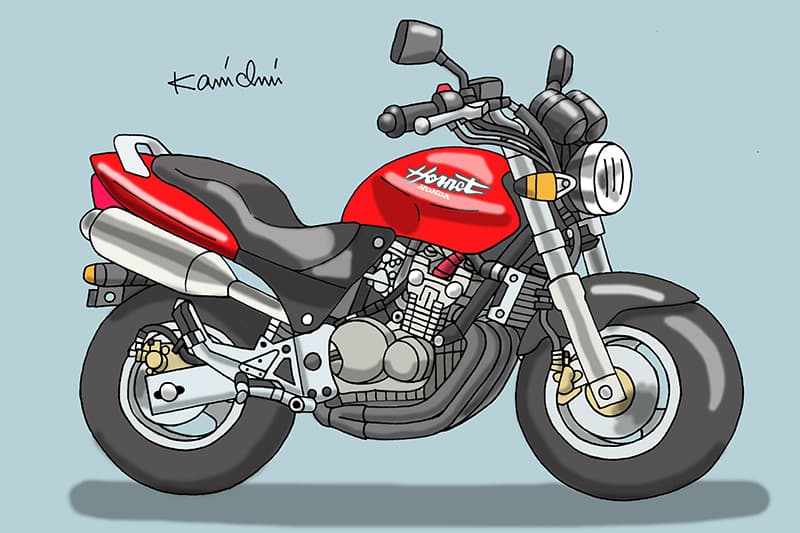 コンセプトデザインエンジンレトロバイクによるアート絵画 90's