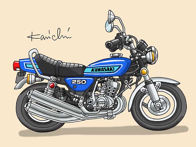 レトロバイク・グラフティ第102回KAWASAKI 250SS MACH I（カワサキ 250SS マッハI）1975年 メイン画像