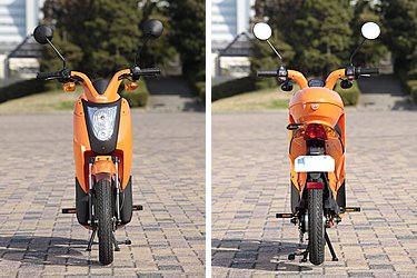 数ある電動バイクの中でも、デザイン的なチャレンジをしている車両はまだ極少数。そのうちのひとつがミレットです。外装は、樹脂パーツを多用してボディ色の占める割合が多く、そうした工夫も見た目の軽快さにもつながっていると言えます。ミレットのデザインは、ユーザーの所有欲をくすぐるような魅力がありますね