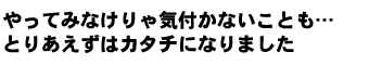 やってみなけりゃ気付かないことも…とりあえずはカタチになりました