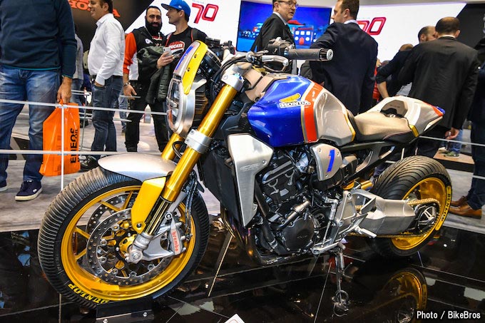 【EICMA2018】フロント片持ち車も登場！ホンダブースの過激なCB1000Rカスタム の画像