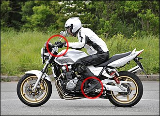 発進では滑らかにクラッチをつなぎ、バイクが動き出したらすぐにステップに足を乗せてシフトアップに備えます。加速中は頻繁にギアチェンジするので足先はペダルの下に入れたままでOK。上体は前傾させて加速Gに備えましょう。