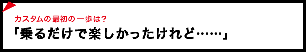 「乗るだけで楽しかったけれど……」