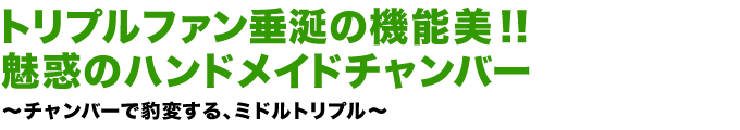 トリプルファン垂涎の機能美！！魅惑のハンドメイドチャンバー 