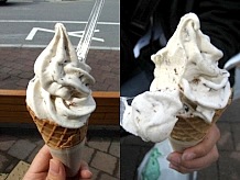 尾道いちじく(350円)はオススメ！ 細かく刻まれたドライいちじくがたくさん入った ソフトクリームは甘さもほどよく、また食べたい！と思う一品です。