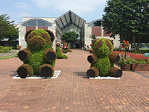 神田日勝記念美術館の前には植物のオブジェクトが作られています。ベニヤ板にペインティング・ナイフを用いて描かれている独特なタッチの美術作品を鑑賞することが出来ます。入館料は一般で520円です。